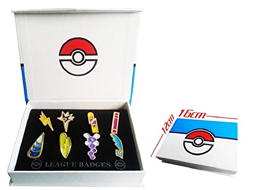 Pokemon gym badges set of 8pcs (yellow)