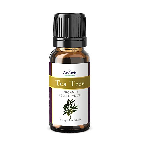 ArOmis Tea Tree Essential Oil – Certified Organic – 100% Pure Therapeutic Grade – 10ml, Undiluted, Natural, Premium, Massage Oil, Oils Perfect for Aromatherapy, Diffuser, Face, Skin, Acne & More!