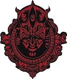 Star Wars / Clone Wars Lucas Movie Novelty Iron On Patch - Darth Maul Framed Crest Face Head Applique