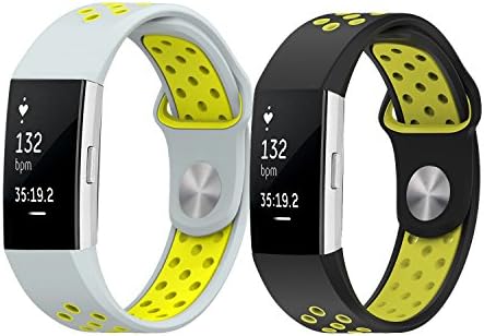 For Fitbit Charge 2 Band, Silica gel Soft Silicone Adjustable Fashion Replacement Sport Strap Bands for Fitbit Charge2 Smartwatch Fitness Wristband fit 5.1-8.1" (2pcs-white, black, 5.5''-8.1'')