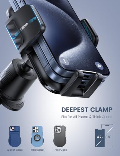 Lamicall Car Phone Holder Vent - [Thick Cases Friendly] Wider Clamp & Metal Hook, Phone Holders for Your Car Mount Automobile Hands Free Cradle Air Vent for iPhone 17 16 15 14 Pro Max All Smartphone