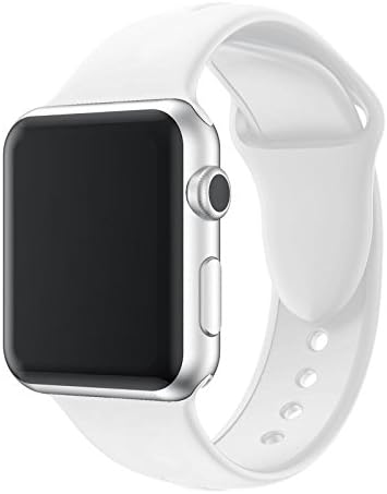 For Apple Watch Band 38mm Soft-touch Silicone iWatch Strap Replacement Band with Nickel Free Stainless Steel Pin for Apple Watch Series 3 Series 2 Series 1 Sport and Edition