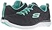 Skechers Sport Women's Flex Appeal 2.0 Fashion Sneaker, Black/Turquoise Knit, 8 M US