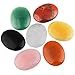 Rockcloud Oval Worry Stones,Palm Pocket Stone,Healing Crystal Chakra Therapy Geometry,Assorted Stones,Pack of 7