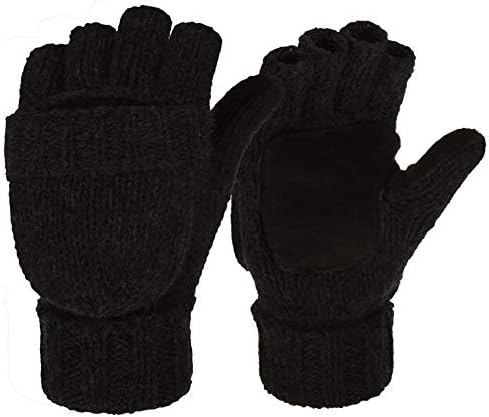 Eianru New Winter Knitted Suede Thinsulate Thermal Insulation Mittens Gloves