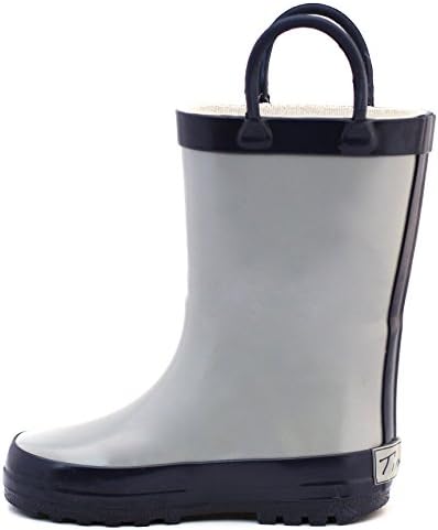 Gray &amp; Navy Rubber Rain Boot Size 7