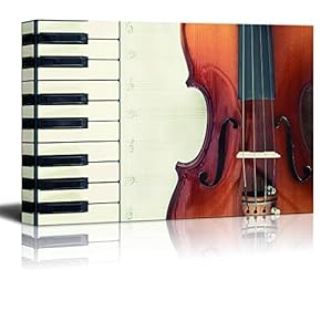 Canvas Wall Art Musical Elements Canvas Prints Home Artwork Decoration for Living Room,Bedroom,Music Room - 12x18 inches
