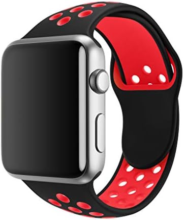 SMEECO Compatible with Apple Watch Band 38mm 40mm 42mm 44mm,Soft Breathable Silicone Strap Replacement iWatch Bands for Apple Watch Series 4,Series 3, Series 2, Series 1 Sport Nike S/M M/L