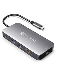 VANKYO Hub USB C 8 en 1 Tipo C Hub con Puerto Ethernet 4K USB C a HDMI Salida 3 Puertos USB 3.0 Lector de tarjetas MicroSD SD USB C Envío de energía portátil para Mac Pro y otros portátiles tipo C
