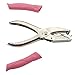 Handheld 1/4 Inch Hole Paper Punch Puncher with Pink Grip（ Heart）