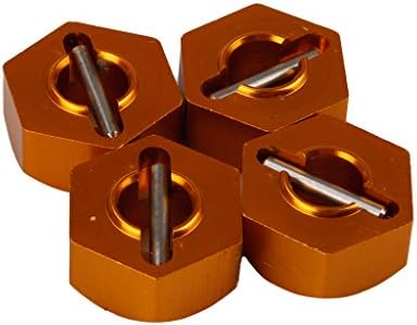 Yiguo Aluminum Alloy K949-009 Wheel Hex Mount &amp; Pins for WL-K949 RC 1:10 Buggy Gold Set of 4