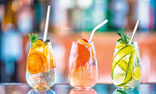 TFA Dostmann GlasWerk Curved Glas Trinkhalm, 14.2018.06, 6er Pack, spülmaschinengeeignet, für Cocktails, Eistee… – Bild 5