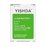 YISHDA LG G4 Battery, 3000mAh Replacement LG BL-51YF Battery for LG G4 Vista 2 H740 G STYLO LS770 H634 Stylus H631 H635 MS631 H815 H812 H811 H810 VS986 VS999 US991 LS991 F500 | LG G4 Spare Battery