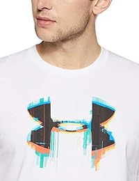 Under Armour Manga larga con logo grande glitch para hombre