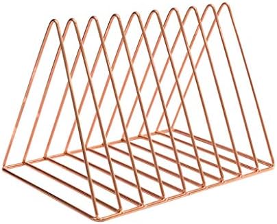 Household iron small bookshelf desktop triangle book stand study storage rack rack