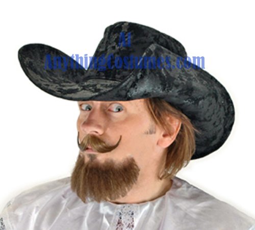 elopeThree Musketeer Costume Hat - Shaped Hat with Wire Brim and Adjustable Fit, Renaissance Headwear