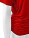 MBJ WT1118 Womens V Neck Short Sleeve Wrap Front Drape Dolman Top XXL RED