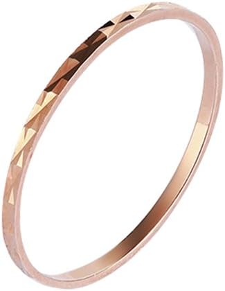 Mmrm Women 1mm Thin S925 Sterling Silver Stackable Finger Ring Rings Jewelry (Rose Gold Size 15)