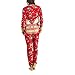 Women's Christmas Holiday Reindeer Dropseat Pajama Union Suit One Piece Sleepwear