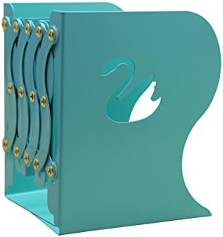 WZYuan Extension Book Ends, Heavy Duty Metal Adjustable Swan Books Holder Stand Bookends for Library School Office Home (1pc)