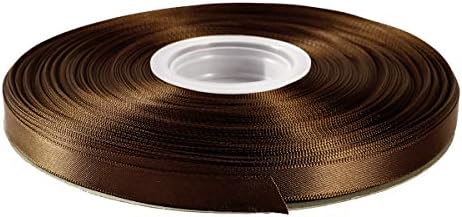 ITIsparkle 3/8" Inch Double Faced Satin Ribbon 50 Yards-Roll Set for Gift Wrapping Scrap Books Party Favor Hair Braids Baby Shower Decoration Floral Arrangement Craft Supplies, Brown Ribbon