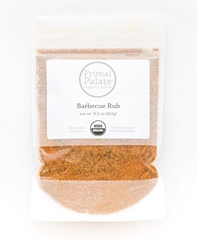 Primal Palate Organic Spices Barbecue Rub - Certified Organic, 9.3 oz resealable bag