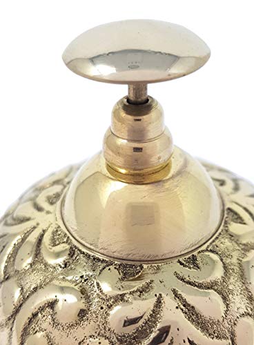 Brass Nautical - Desk Bell Table Bells Call Bell Reception Bell (3.5 inches, Polished Brass)