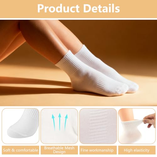 Maxmoc Sock Women, Breathable Wicking Ankle Sock, Women's Cushioned Athletic Socks, Trainer Sports Socks with Foot Support 6 Pairs/4 Pairs