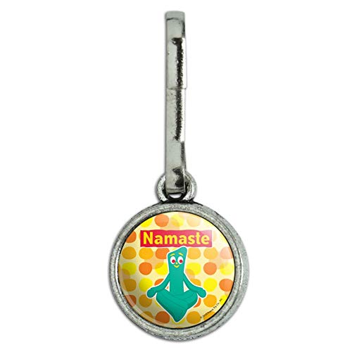 Graphics and More Namaste Gumby - Yoga Meditation Antiqued Charm Clothes Purse Suitcase Backpack Zipper Pull Aid