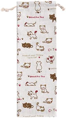 Straw case, chopsticks, utensil and flatware travel case, utensil and cutlery carrying bag, straw pouch and straw carrying case, Steelish (Large, Cats)