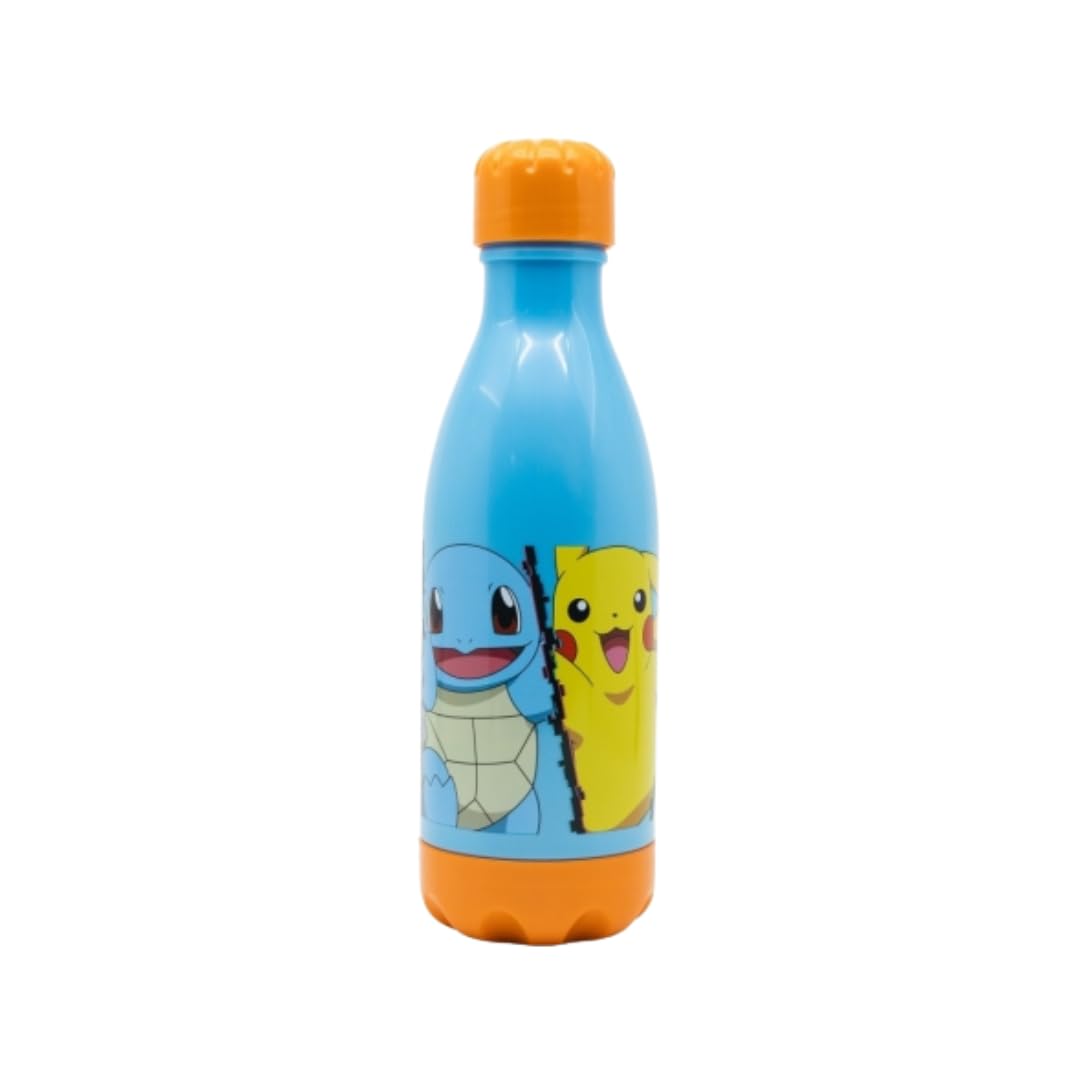 My sweety pop - BPA Free Plastic Water Bottle for Kids - Nursery, Preschool, School, Holiday, Meal - 23.5cm - 560ml - Hydration - Gift Idea - Pokemon - Blue - For Boys