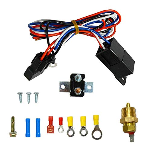 BLACKHORSE-RACING 12" Universal Electric Radiator Cooling Fans + Thermostat Relay & Mount Kit (2 Pcs)