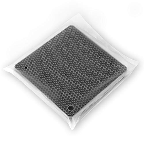 Silicone Trivet Mats CUKWILY Multifunctional Hot Pads Heat Resistant Non Slip Larger Thicker Hot Pot Holder 4 Packs Grey
