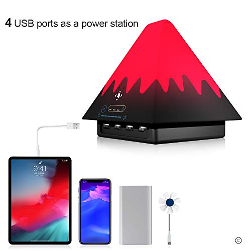 Touch Lamp USB Table Lamp 4 USB Port Color Changing Bedside Lamps for
