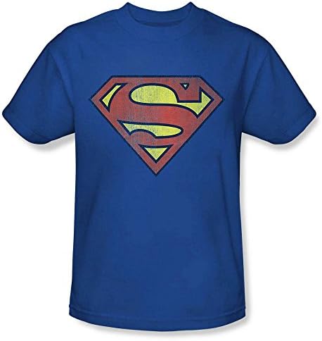 Simply Superheroes Mens superman distressed logo mens t shirt 5XL