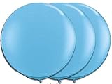 36 Inch Giant Round Cool Blue / Light Blue Latex Balloons by TUFTEX (Premium Helium Quality) Pkg/3