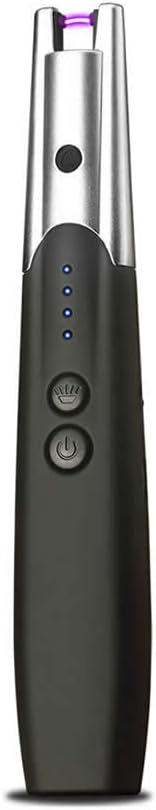 USB Electronic Lighter, Upgraded Candle Lighter Camping Lighter USB Lighter Plasma Arc Lighter with Emergency Lighting for Candle Kitchen Cooking BBQs Fireworks Campefire Hiking(Basic Black)