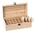 NEW! BAMBOO Wooden Essential Oils Storage Box holds 32 5ml,10ml, 15ml bottles including roller ball bottles by Free and Healthy Life