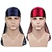 Silky Durag Headwraps (2PCS) with Extra Long Tail and Wide Straps for 360 Waves
