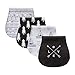 Baby Burp Cloth 100% Organic Cotton Triple Layer Thick Soft and Ultra Absorbent 4 Piece Gift Set Unisex for Boys and Girls by Chunky Chops (Black)