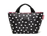 Flowertree Women's Polyester White Polka Dot Black Mini Tote Lunch Bag
