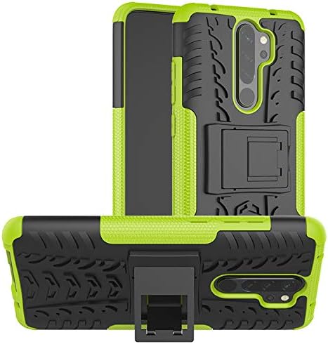 Leychan for Xiaomi Redmi Note 8 Pro Case, Shockproof Heavy Duty Hybrid Rugged Armor Dual Layer with Kickstand Protective Case Fit for Xiaomi Redmi Note 8 Pro Phone (Green)