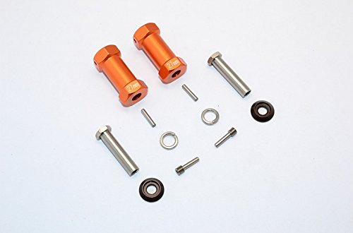 Axial RR10 Bomber Upgrade Parts Aluminum Wheel Hex Adapters 27mm Width (Use For 4mm Thread Wheel Shaft & 5mm Hole Wheel) - 1Pr Set Orange