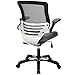 Modway Edge Mesh Back and White Vinyl Seat Office Chair With Flip-Up Arms - Computer Desks in Gray