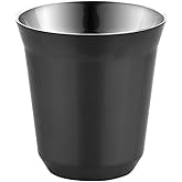 Skingwa Stainless Steel Shot Cups Demitasse Cups Dual Walled Coffee Cups (Black, 2.5OZ/80ML)