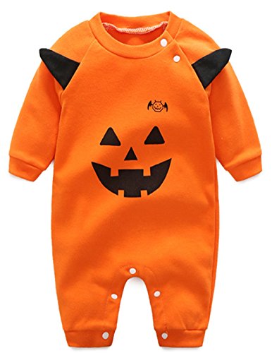 Baby Boys Girls Halloween Costume Pumpkin Monster Cotton Romper Jumpsuit Outfit