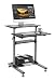 Mobile Standing Desk - TechOrbits Rolling Workstation Cart - Stand Up Media Podium Mobile Desk - Height Adjustable Presentation Computer Cart