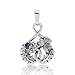 WithLoveSilver 925 Sterling Silver Scottish Thistle and Shamrock Simulated Purple Cubic Zirconia Pendant