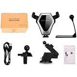 Wireless Car Charger Mount, JLM-013 Gravity Linkage Chargingfor iPhone 8/8 Plus/iPhone X, Samsung Galaxy Note 8, S6 S7 S8 S8+,SONY Z3V Z4V and Qi Enabled Devices (Gray)