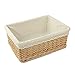 Rurality Rectangular Willow Wicker Storage Shelf Basket with Liner, Large